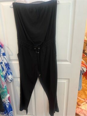 Express Black Strapless Jumpsuit with Drawstring Waist sz M